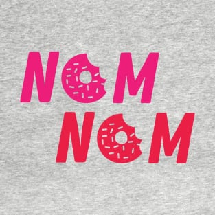 Fun Nom Nom Donuts Cartoon Tee T-Shirt